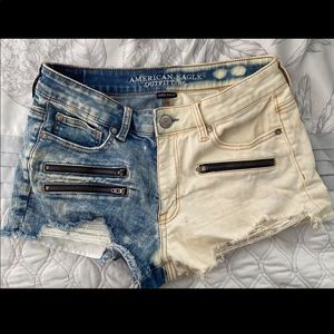 Multi colored Jean shorts